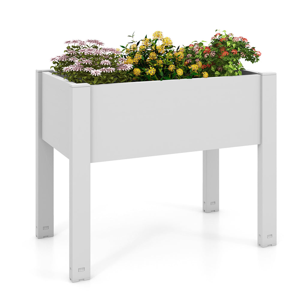 53L Raised Bed Planter Box with Water Level Monitor – Light Gray