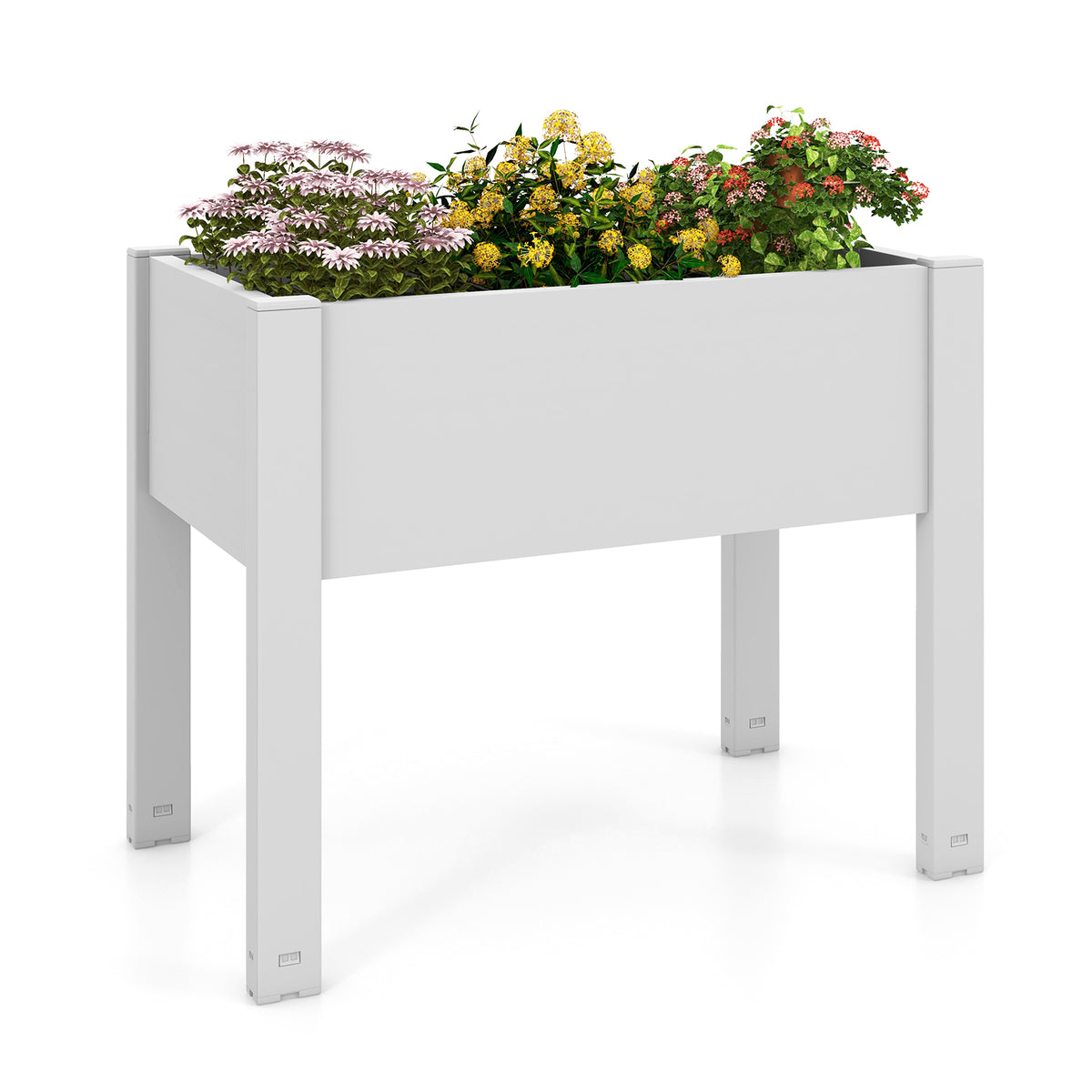 53L Raised Bed Planter Box with Water Level Monitor – Light Gray