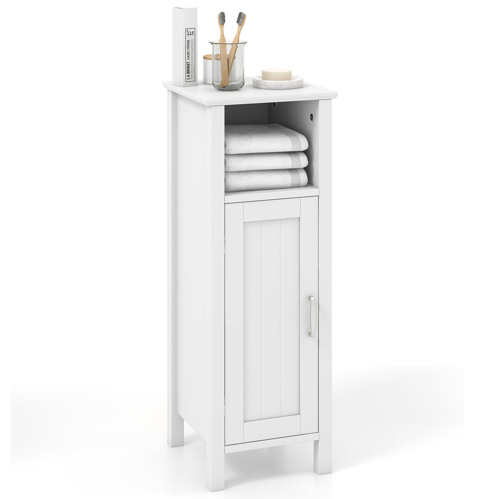 Bathroom Storage Cabinet with Open Compartment, White