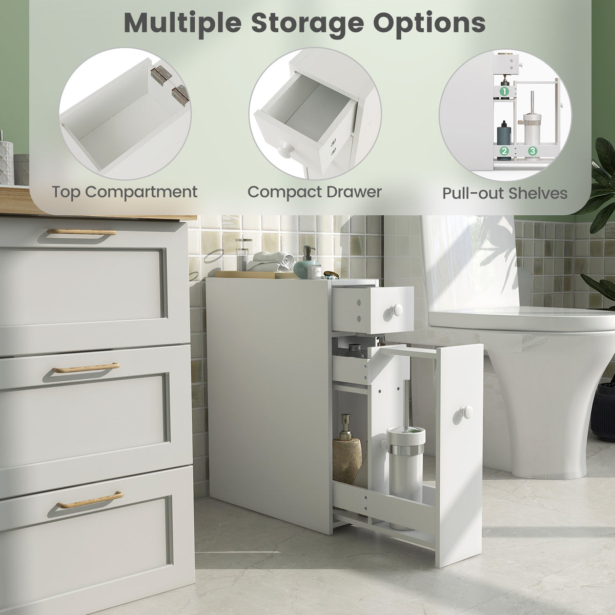 Bathroom Cabinet Space Saver Storage Organizer