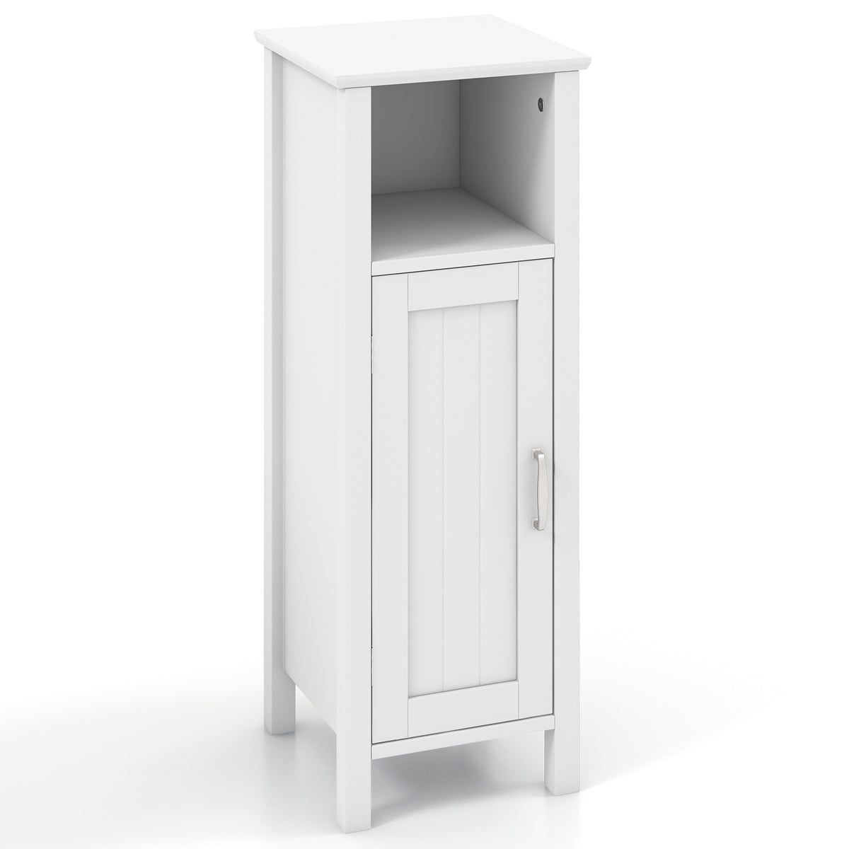 Bathroom Storage Cabinet with Open Compartment, White