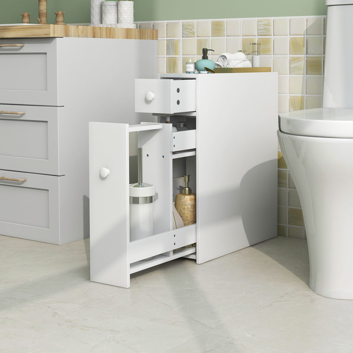 Bathroom Cabinet Space Saver Storage Organizer