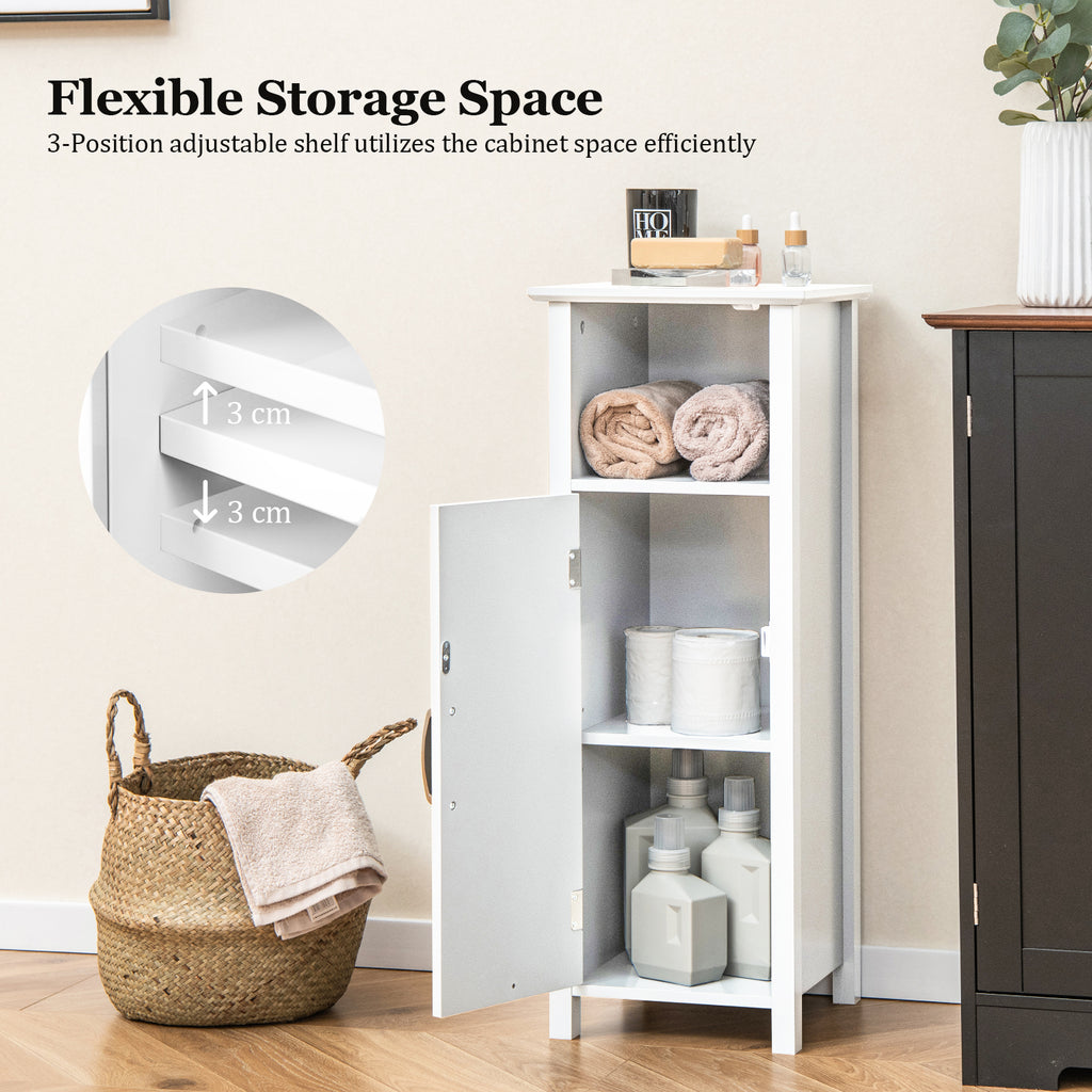 Bathroom Storage Cabinet with Open Compartment, White