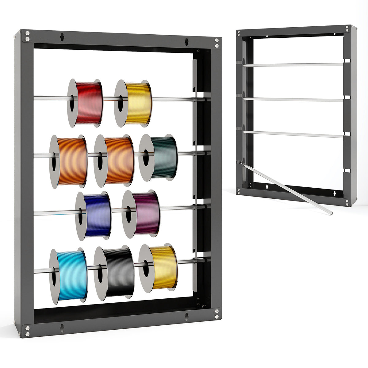 Wire Spool Rack with 4 Rods - Gray
