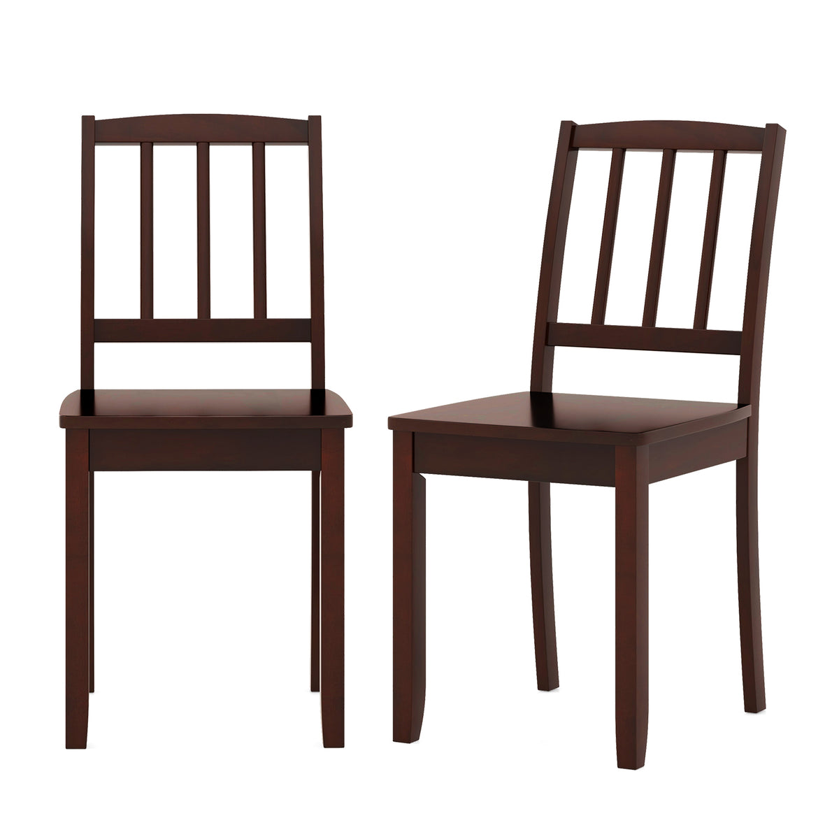 Solid Wood Spindle Back Dining Chairs - Style 2, Black