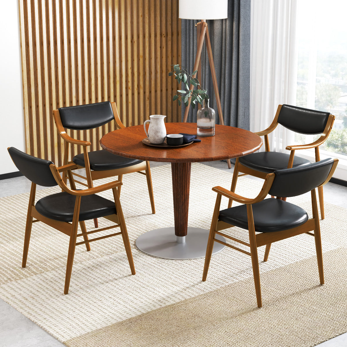 Kennedy Armchair Set of 2, Black – Padded Dining Chair