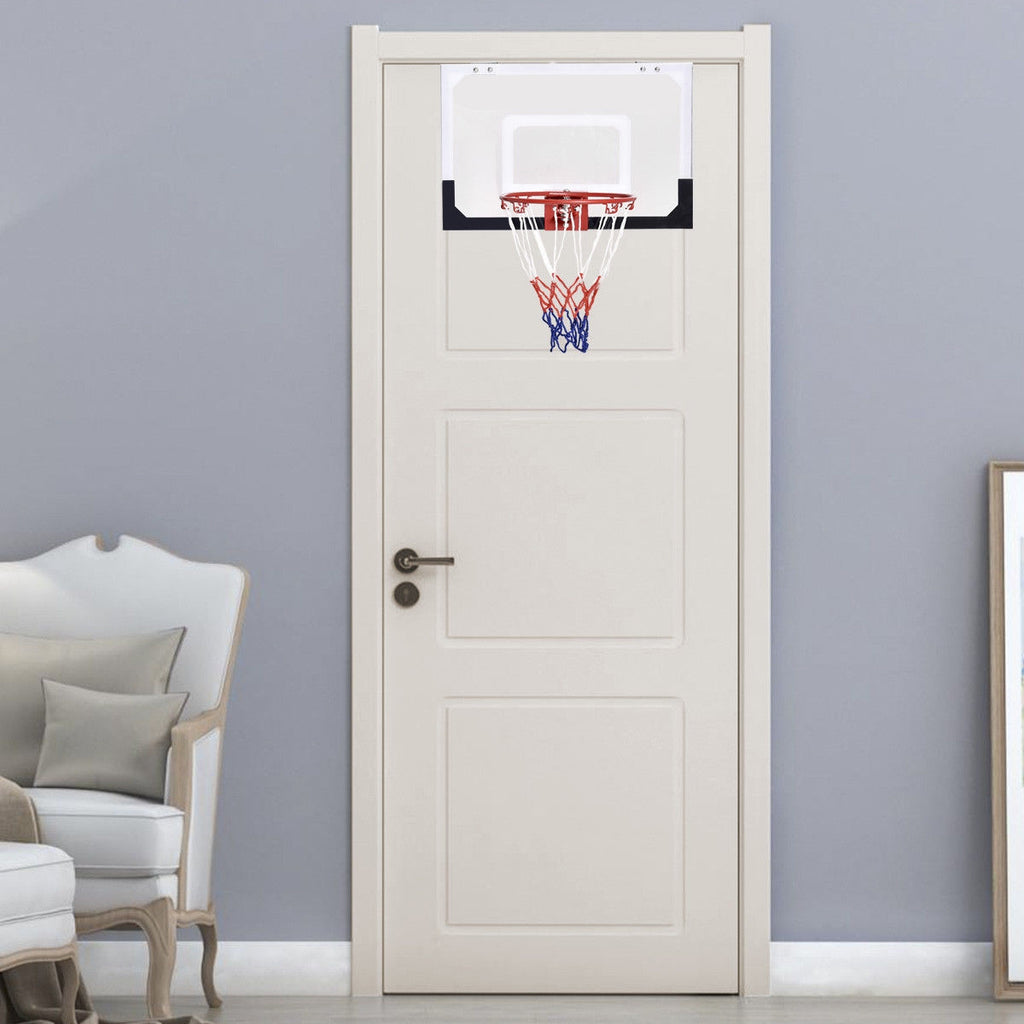 Over-The-Door Mini Basketball Hoop with 9-Inch Rim, Includes Basketball & Nets