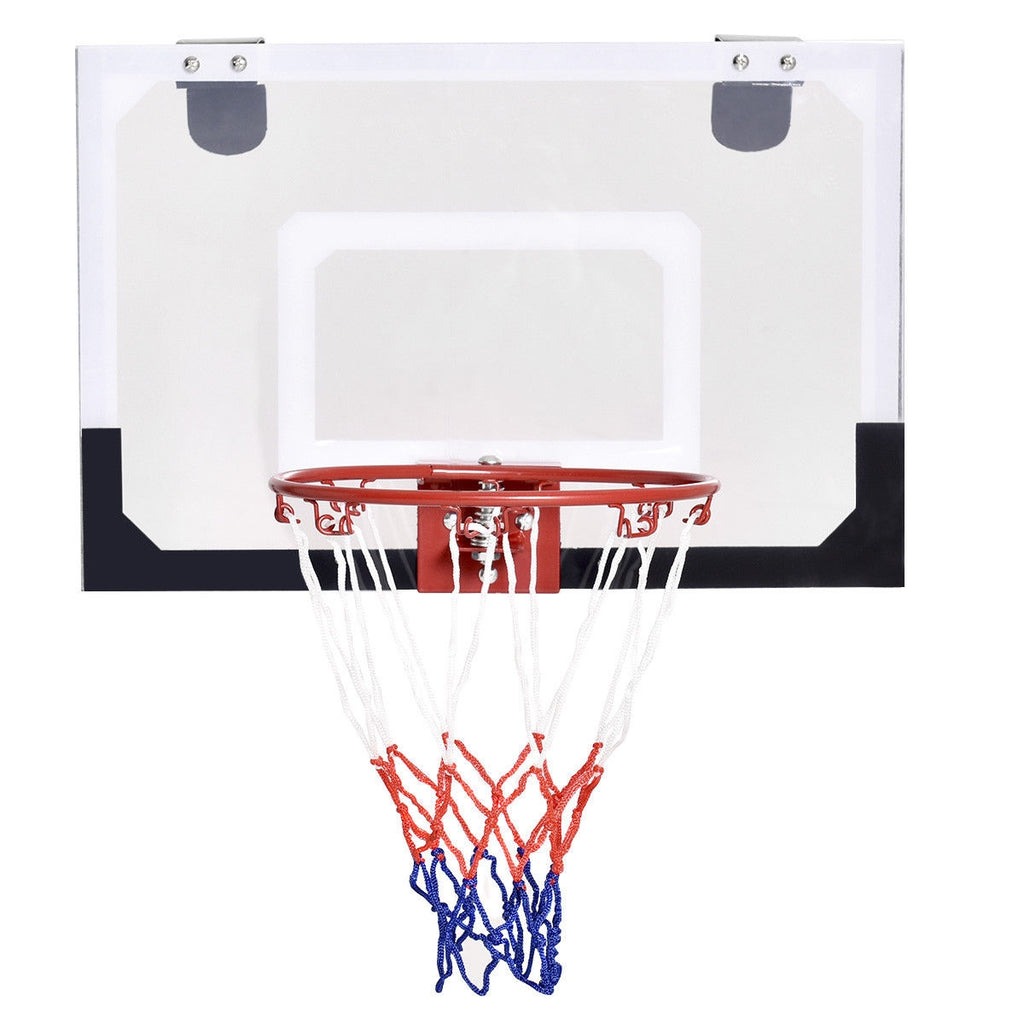 Over-The-Door Mini Basketball Hoop with 9-Inch Rim, Includes Basketball & Nets